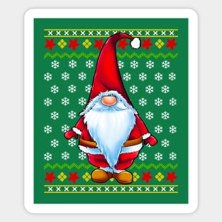 Santa Claus Gnome Ugly Christmas Sweater Sticker